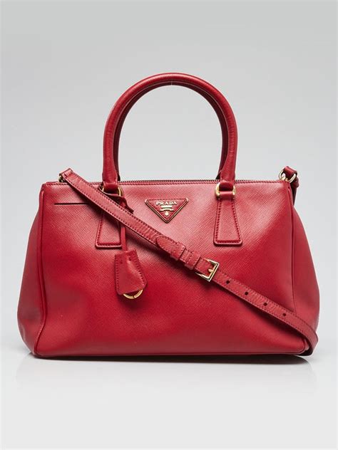 prada bn1801 vernice red|Medium Saffiano Leather Double Prada Bag.